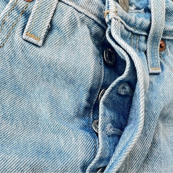 Levi’s 501 high rise button fly jeans denim shorts 24 light premium cutoff - Picture 7 of 10